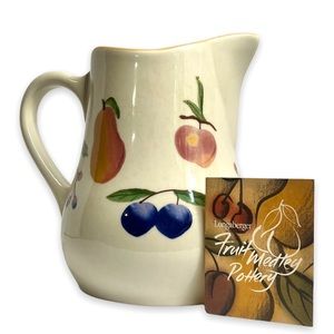 Longaberger Fruit Medley Pottery Pitcher